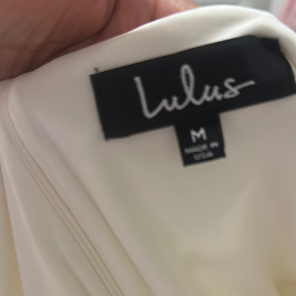 Lulu's size M beige woman A-Line Cap Sleeve Mini Dress - Picture 6 of 9